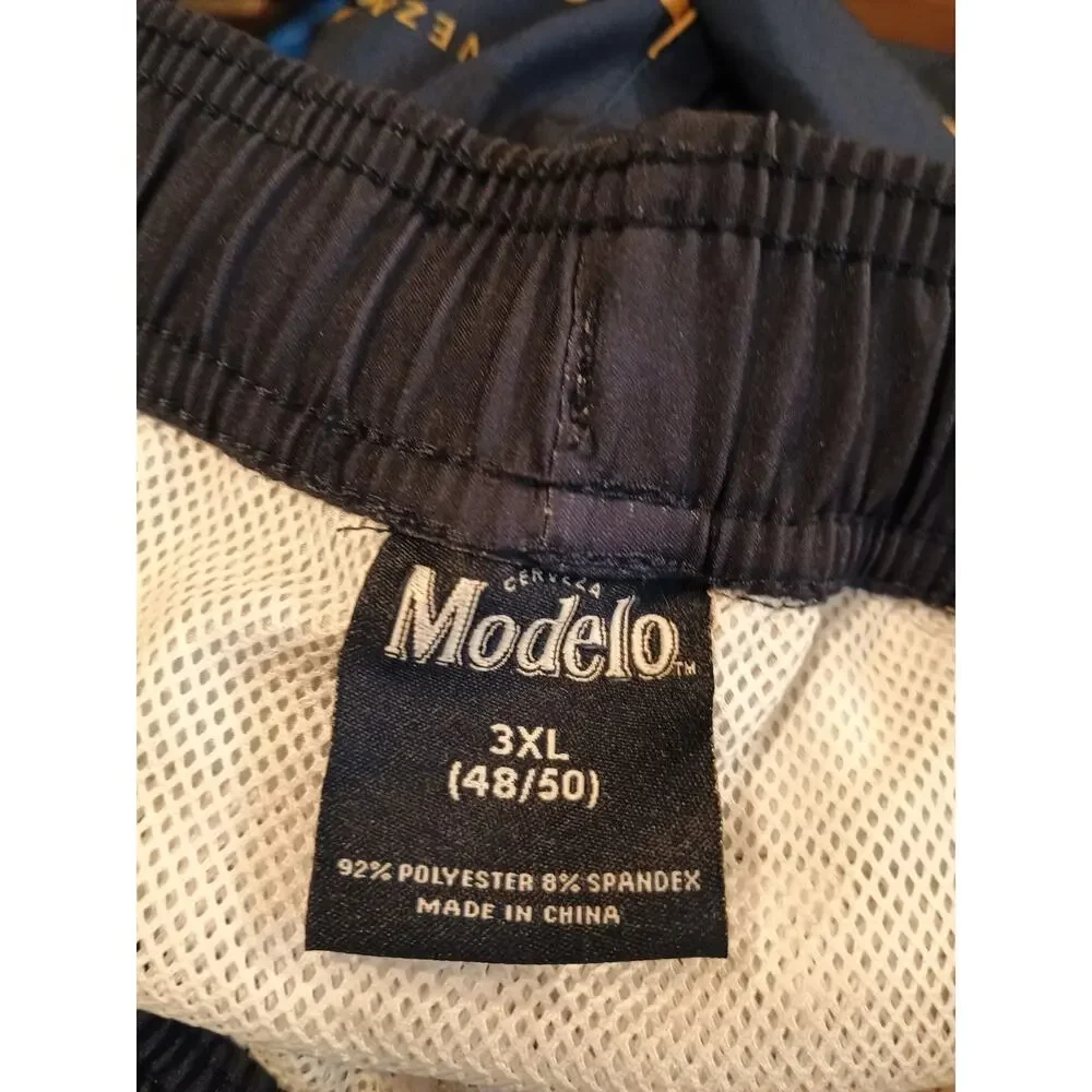 Cerveza Modelo Men's Navy And Gold Beer Board Shorts‎ Swim Trunks Size 3XL 48-50